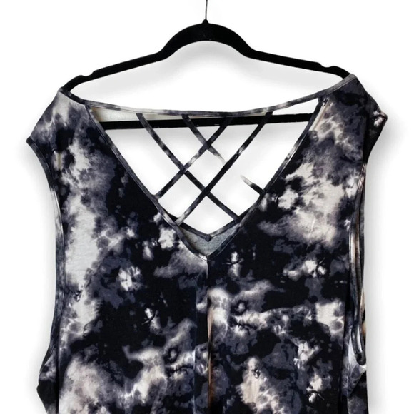 George Black  & White Tie Dye Tank 4X - Picture 2 of 7